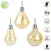 O’DADDY nash buitenverlichting – zonne-energie tuinverlichting – hanglamp buiten zonne energie – solar verlichting – retro sfeer verlichting op zonneenergie – dag/nacht sensor en van glas – gloei led lamp – zonnepaneel aan 65cm kabel