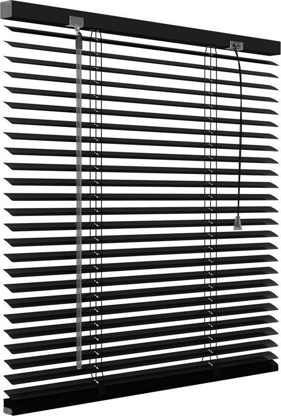 Decosol Horizontale Jaloezie Aluminium - 25 mm - Mat Zwart - Maat: 100 x  130 cm | bol