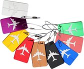9x Aluminium Reislabel - Bagagelabel - Koffer Label - Luggage Tag - Adres Label Voor Tas en Koffer - Extra Lange Bevestiging