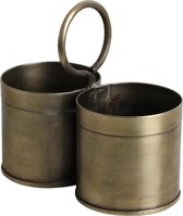 Raw Materials Iron houder - 2 cups - Antiek Brass