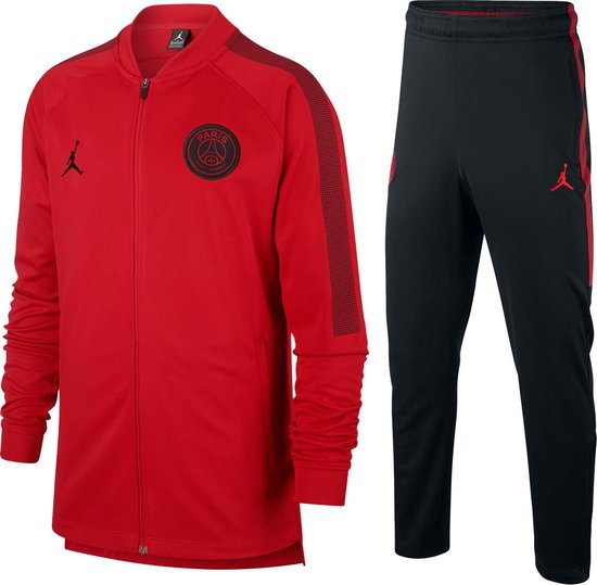 bol.com | Nike Dry PSG Trainingspak Junior Trainingspak - Maat 128 - Unisex  - rood/zwart S-128/140