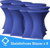 Statafelrok Luxe Blauw x 8 - Statafel Tafelrok - Statafelhoes - Stretch –  ∅80 x 110 cm – geschikt voor Horeca Evenementen | Sta Tafel Hoes | Statafel | Staantafelhoes | Cocktailpa
