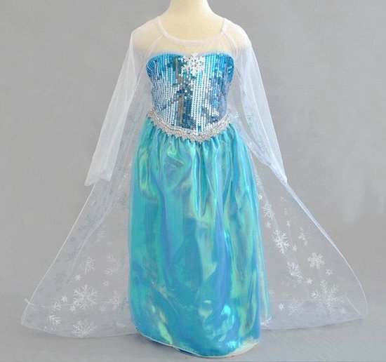 Gelovige cafe stikstof Frozen Elsa jurk prinsessenjurk maat 140-146 verkleedkleding maat 140 |  bol.com