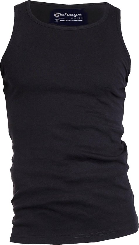 Garage 401 - Singlet Semi Bodyfit ronde hals zwart XL 100% katoen 1x1 rib