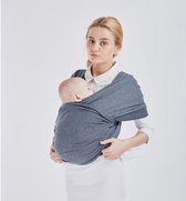 Ergonomische draagdoek donkergrijs - "Baby mother loves you" - Biologisch katoen - zachte en rekbare stof - meerdere kleuren verkrijgbaar!