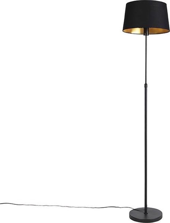 QAZQA parte fl - Klassieke Vloerlamp | Staande Lamp met kap - 1 lichts - H 1680 mm - Zwart - Woonkamer | Slaapkamer