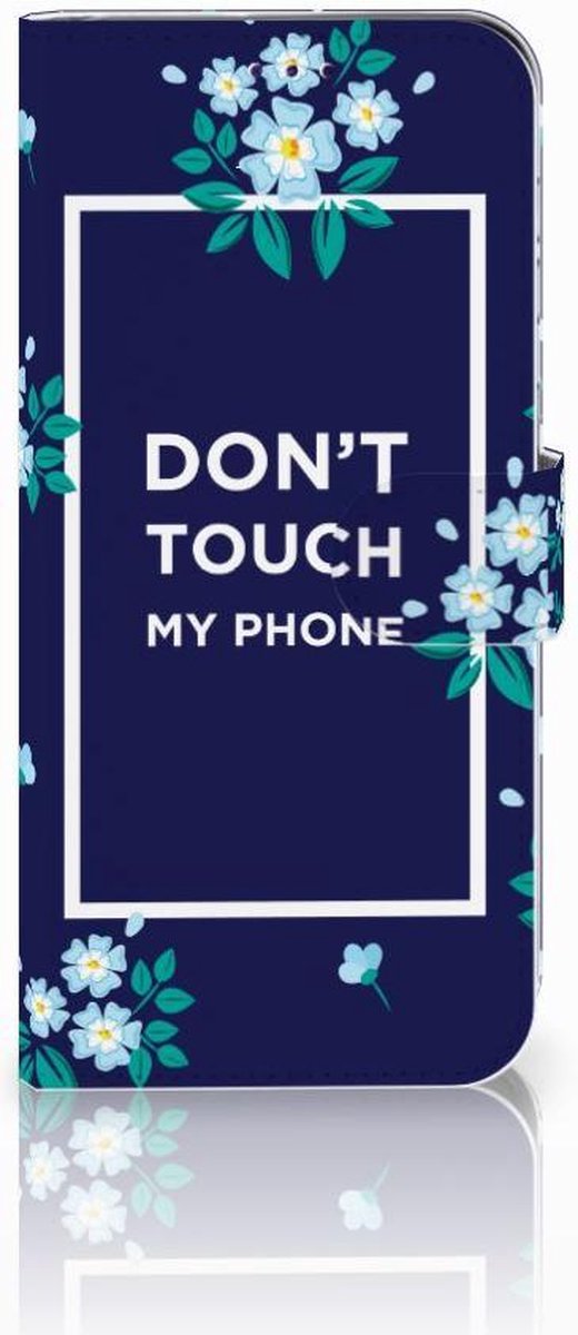 Boekhoesje voor Samsung Galaxy A50 Portemonnee Hoesje Flowers Blue DTMP