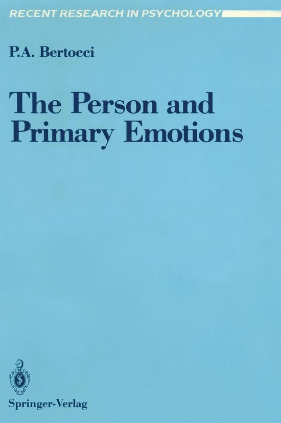 Recent Research in Psychology - The Person and Primary Emoti ... - cover