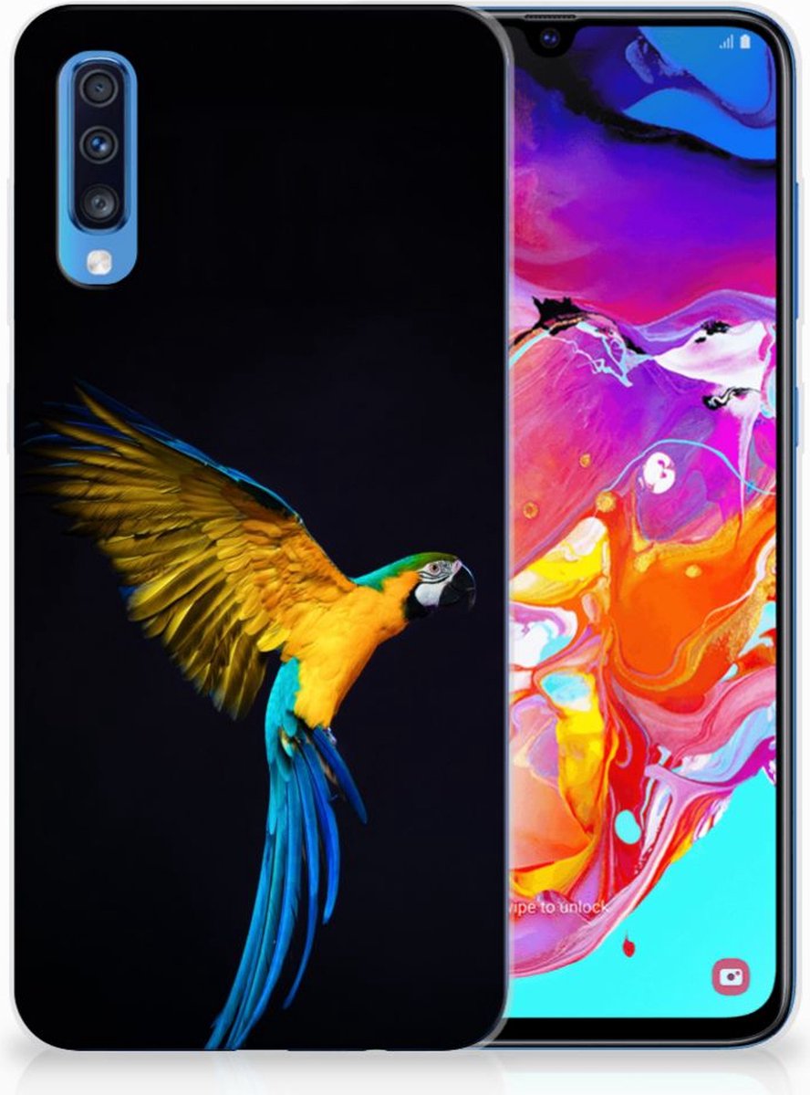 Samsung Galaxy A70 TPU Hoesje Papegaai