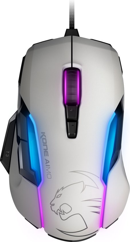 Bol Com Roccat Kone Aimo Rgb Gaming Muis 100 Dpi Wit