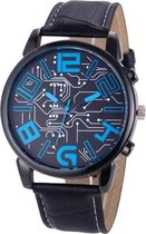 Fako® - Herenhorloge - Tech - Zwart