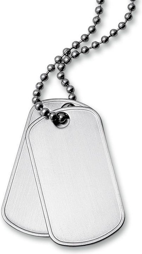 Pendentif plaques TRESOR avec collier Acier inoxydable bol