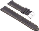 Leren Zwart Horlogeband - 22mm - Quick Release