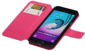 Mobieletelefoonhoesje.nl - Cross Pattern TPU Bookstyle Hoesje Voor Samsung Galaxy J3 / J3 2016 Roze