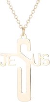 24/7 Jewelry Collection Jesus Ketting - Jezus Kruis - Goudkleurig