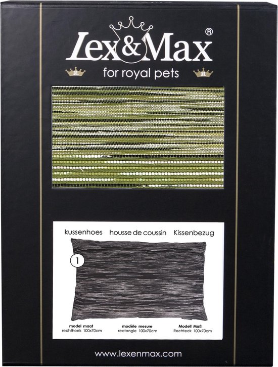 Lex & Max Tripoli - Losse hoes voor hondenkussen - Rechthoek - Groen - 100x70cm