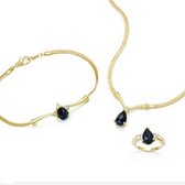 Luigi Vicaro Sieraden Collectie Maryam  Goudkleurig  - Verstelbare ketting, armband en ring