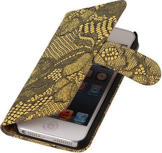 Etui Portefeuille Booktype Yellow Lace 2 pour Apple iPhone 5 / 5s / SE