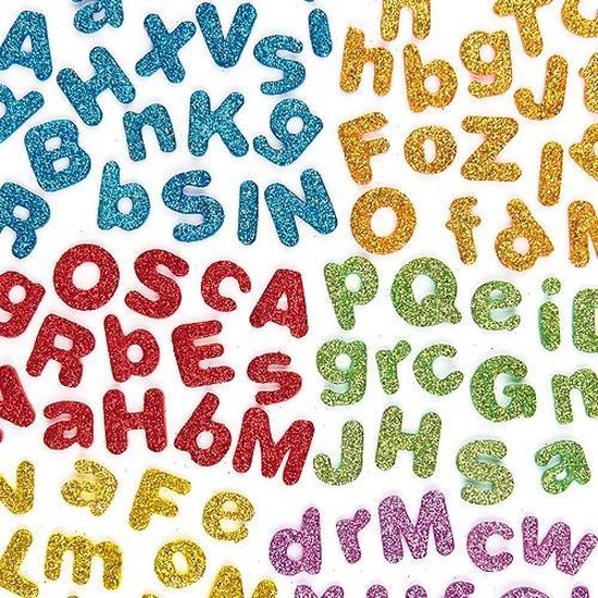 Zelfklevende foam letters met glitter (850 stuks per verpakking) | bol.com