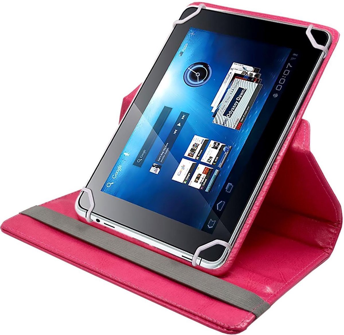 Universele Tablet Hoes voor 8 inch Tablet - 360° draaibaar - Hot Pink