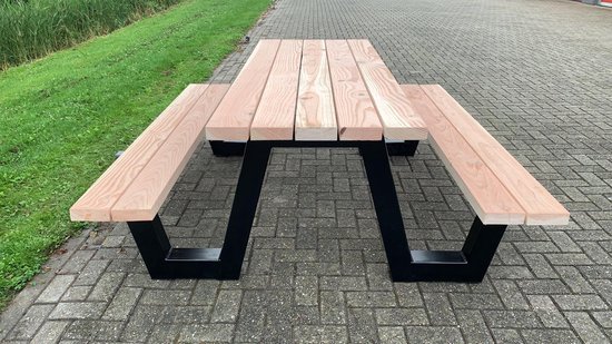 Picknicktafel| stalen frame| douglas hout| robuuste tuintafel| industrieel  | 200 cm|... | bol.com