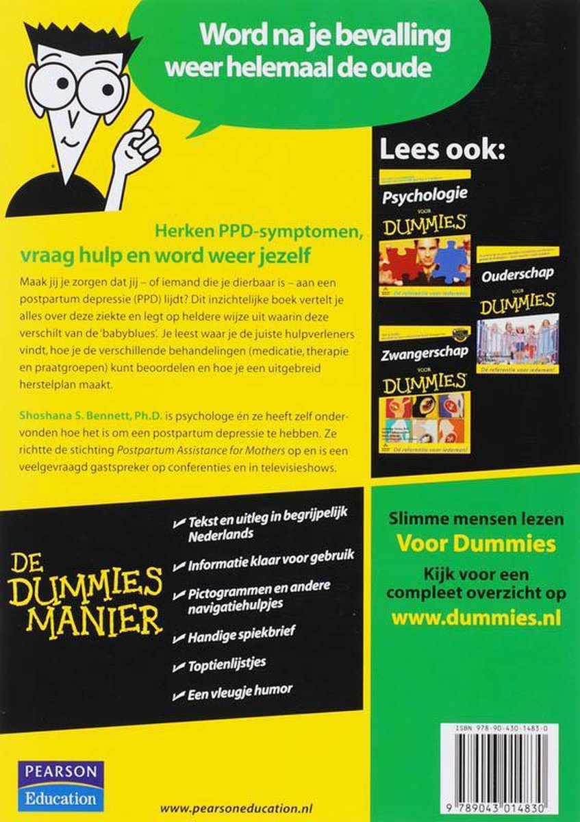 Voor Dummies - Postpartum depressie voor Dummies - back cover