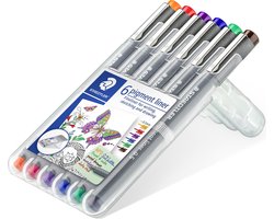 STAEDTLER pigment liner - box 0.5 mm - 6 kleuren
