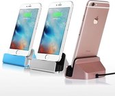 Dock Charger Oplaad Station Grijs - iPhone 5 of Hoger (Plus) Docking Bureau Lader - Laadstation Geschikt voor Apple toestellen / Grijs