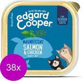 Edgard & Cooper Kip & Zalm Kuipje - Voor senior katten - Kattenvoer - 38 x 85g