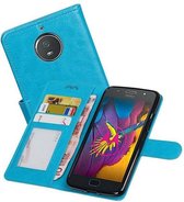 Moto G5s Portemonnee hoesje booktype wallet case Turquoise