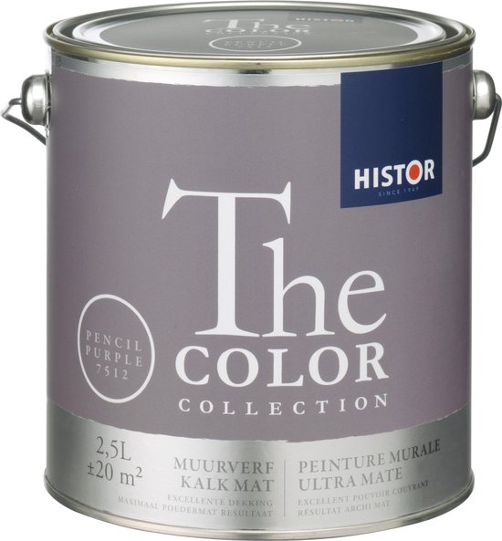 Histor The Color Collection Muurverf - 2,5 Liter - Pencil Purple | bol.com