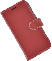 Samsung Galaxy S7 Edge hoesje - Bookcase - Portemonnee Hoes Echt leer Wallet case Donkerrood