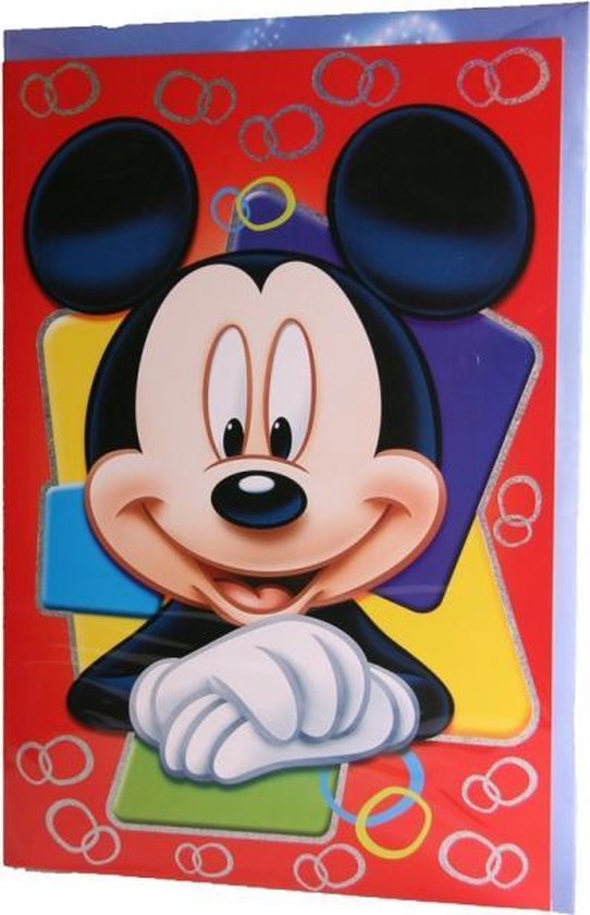 gemeenschap long homoseksueel Grote verjaardagskaart Mickey Mouse 26 x 38 cm | bol.com
