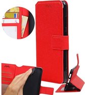 Cross Pattern Booktype wallet case voor Moto E4 Rood