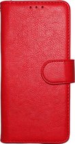 Samsung Galaxy J4 Plus Hoesje - Luxe Kunstlederen Portemonnee Book Case - Rood
