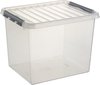 Sunware - Q-line opbergbox 52L transparant metaal - 50 x 40 x 38 cm
