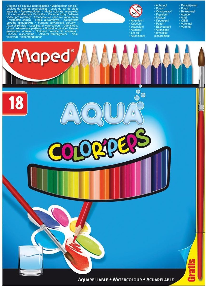 6x Maped Aquarelpotlood Color'Peps Aqua 18 potloden