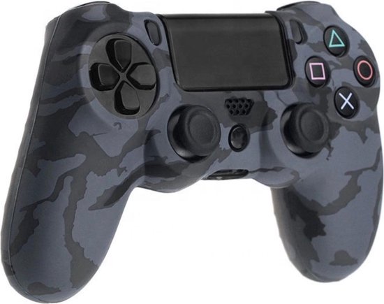 Playstation 4 Controller Silicone Camouflage Zwart Grijs BeschermHoes Ps4 controller Camo Protective case Black Grey 2 Stuks