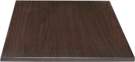 Bolero vierkant gelamineerd/spaanplaat tafelblad 60x60 cm | Donkerbruin | bol.com