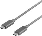 DELTACO USBC-1261 USB-C naar USB-C kabel - USB 3.1 Gen 1 - 1 meter - Space Grey