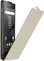 Wit lederen flip case Sony Xperia Z5 cover hoesje