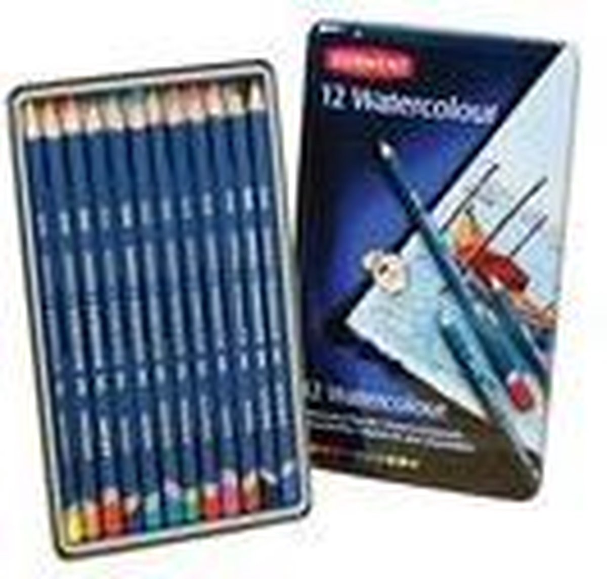 Derwent Watercolour potloden assorti in blik 12 stuks