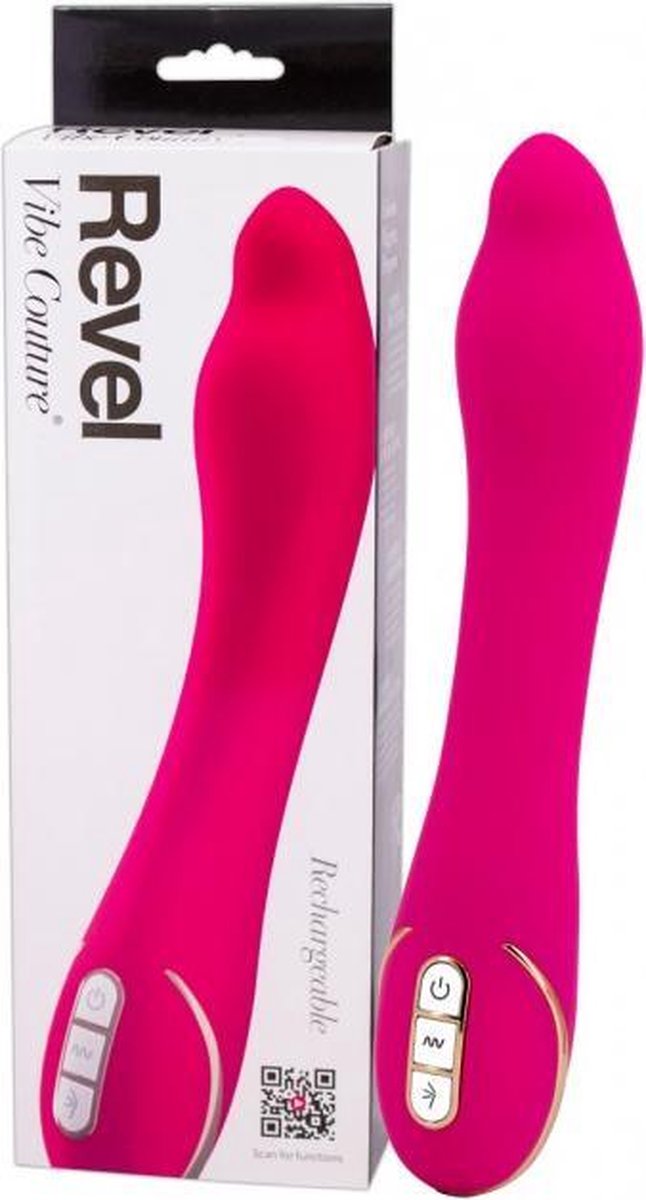 Goedkoopste Vibe Couture – Revel G-spot Vibrator met Licht Gebogen Kop en Massage Punt – 22.2 cm - Roze