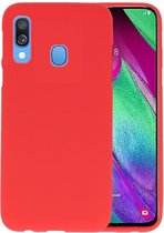 Hoesje Geschikt voor de Samsung Galaxy A40 - Backcover Color Telefoonhoesje - Rood