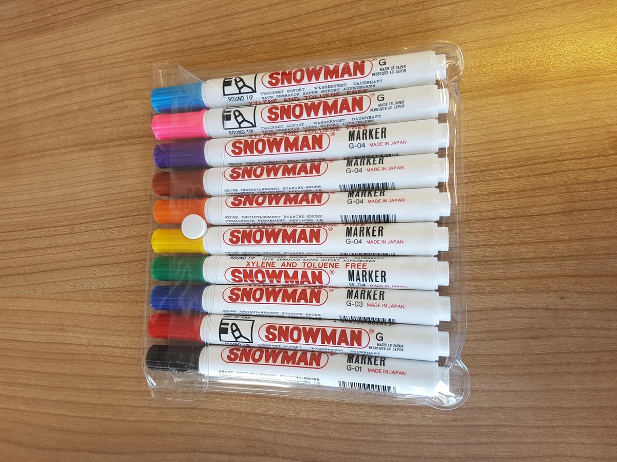 Permanent Marker Snowman G-10 assorti, Doos á 10 stuks.