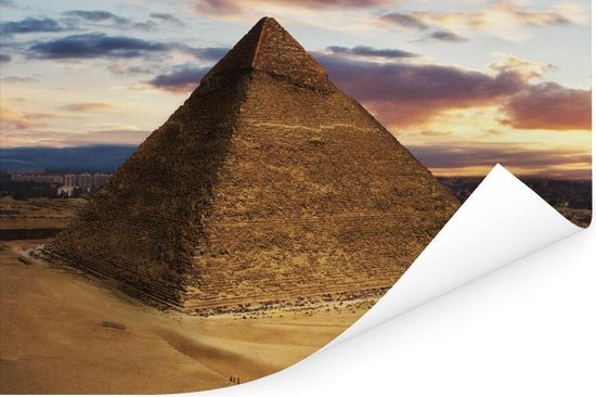 Affiche La Pyramide de Gizeh juste avant le lever du soleil 90x60 cm - Tirage photo sur Poster (décoration murale salon / chambre)