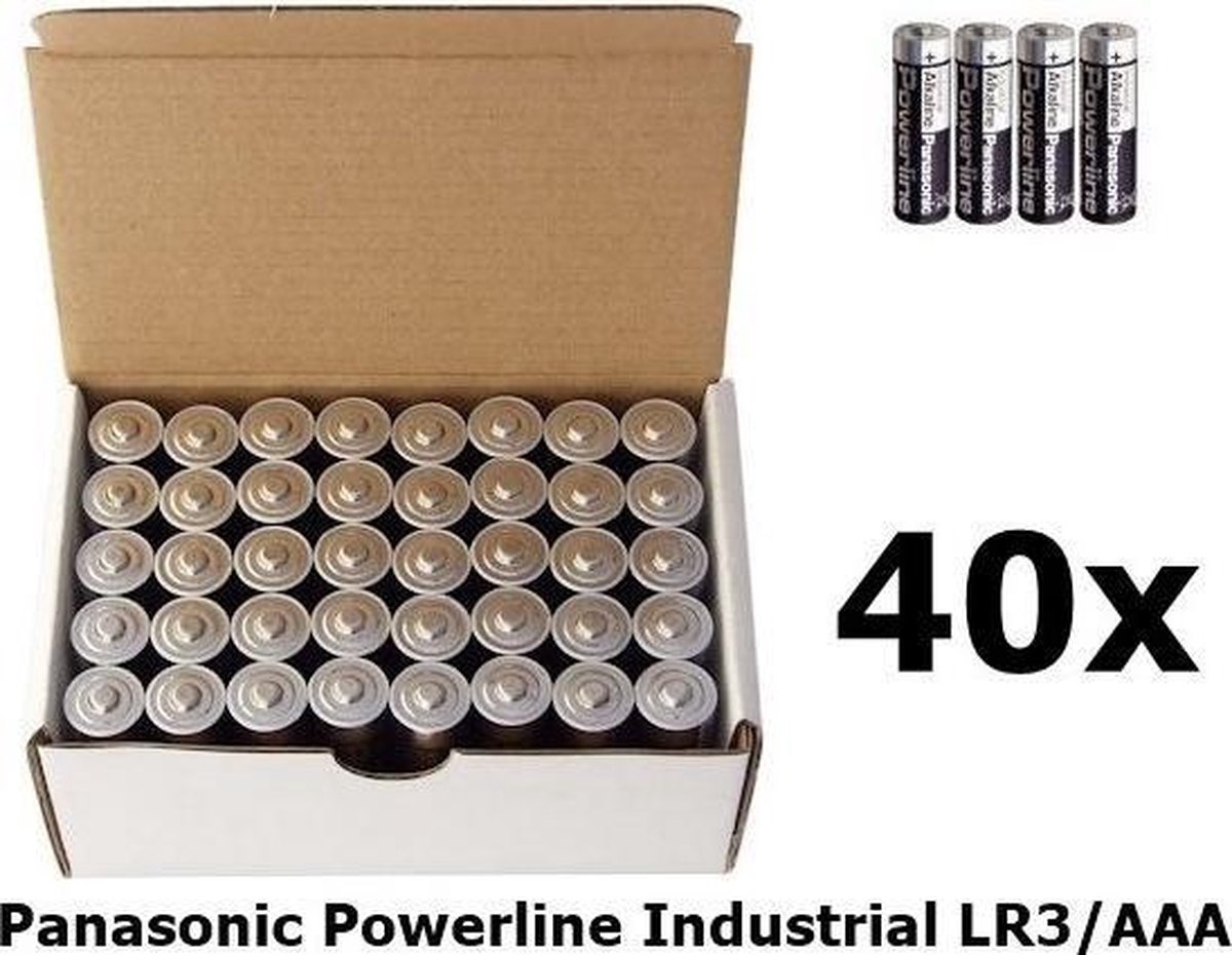 Panasonic Powerline Industrial LR03 / AAA / R03 1.5V alkaline batterij - 40 stuks
