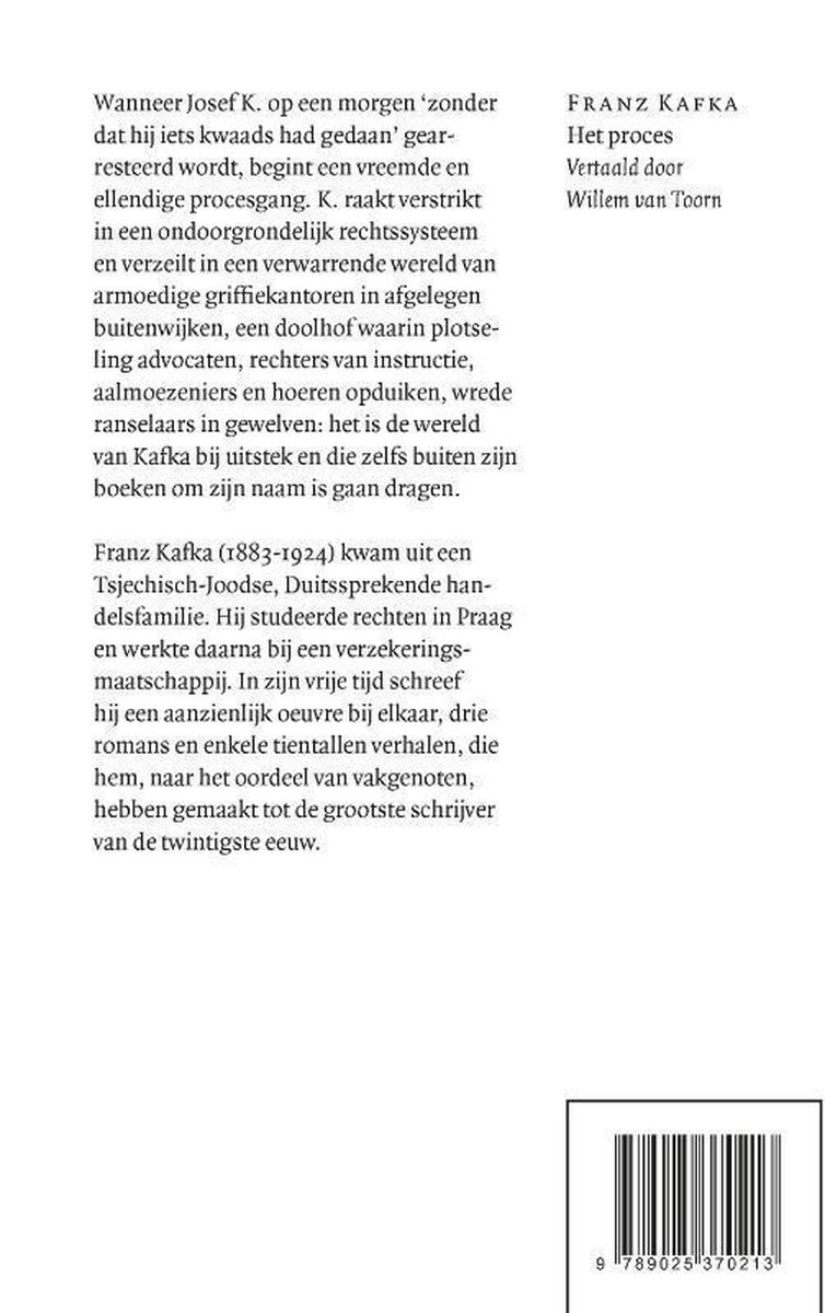 Het proces - back cover
