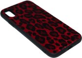 ADEL Siliconen Back Cover Hoesje Geschikt voor iPhone XS Max - Rode Luipaard