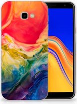 Geschikt voor Samsung Galaxy J4 Plus (2018) TPU Siliconen Hoesje Watercolor Dark